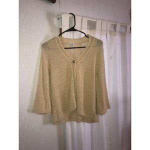 Splendid XL Tan Slub Woven Knit Sweater Cardigan